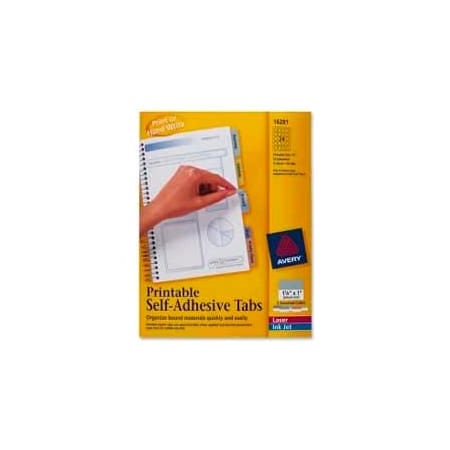 Avery Avery Printable Self-Adhesive Tabs, 1-1/4" Width, Assorted, 96 Tabs/Pack 16281